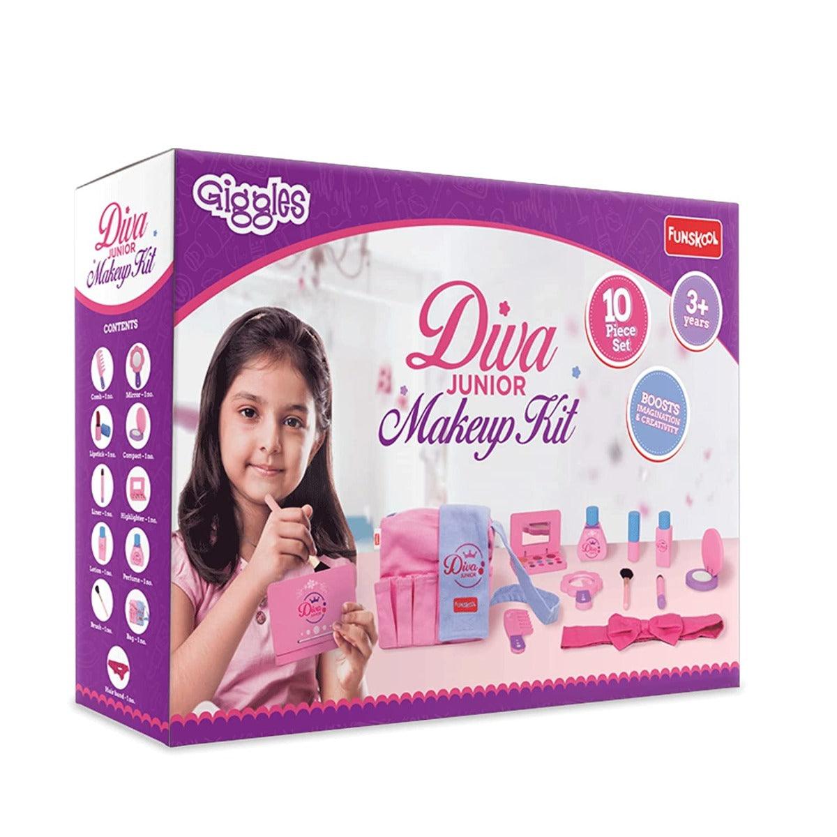 Funskool Giggles Diva Junior Makeup Kit - Wooden Makeup Kit for Girls Ages 3-12 Years