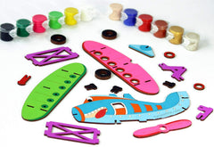 Funvention 3D Coloring Model - Bi-Plane - DIY Puzzle Toy Pen Stand Utility