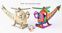 Funvention 3D Coloring Model - Helicopter - DIY Puzzle Toy Pen Stand Utility
