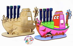 Funvention 3D Coloring Model - Ship - DIY Puzzle Toy Pen Stand Utility