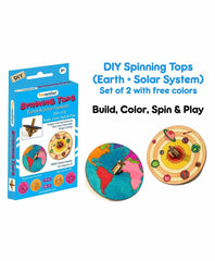 Funvention DIY Solar System & Earth Spinning Top with Free Color Pens - Multicolor