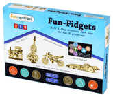 Funvention Fun Fidgets - Assorted - Set of 4 Miniature Mechanical Model - DIY 3D Puzzle, Keychain, Desk Toy