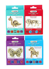 Funvention Fun Fidgets - Jungle - Pack of 12 DIY Miniature Mechanical Model (Lion, Unicorn, Dino & Butterfly) Birthday Return Gifts