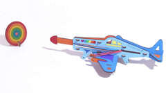 Funvention Shooter Plane - DIY Shooting Plane with 3 Target Planes - Coloring and Puzzle Activity Toy