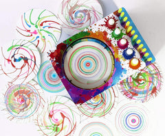 Funvention Spin Art Machine - DIY Rotating Color Drop Abstract Painting STEM Learning Kit