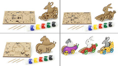 Funvention Veggie Cars (Set of 3) - Build 3D Puzzle and Coloring Car Models