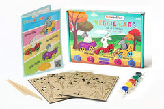 Funvention Veggie Cars (Set of 3) - Build 3D Puzzle and Coloring Car Models