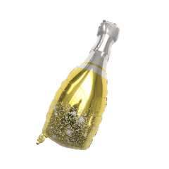 PartyCorp Cheers Wine and Champagne Bottle Foil and Rose Gold White Confetti Balloon Bouquet, Decoration Set for Birthday, Anniversary, Baby, Bridal Shower, DIY Pack of 9