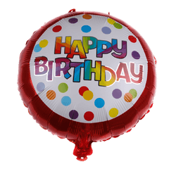 PartyCorp Happy Birthday Red Stars and Red-White Polka Dots Balloon Bouquet, Birthday Decoration Set for Boys, Girls and Adults, DIY Pack of 5