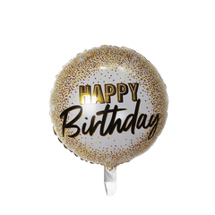 PartyCorp Happy Birthday Gold and Black Glitter Balloon Bouquet, Birthday Decoration Set for Boys, Girls and Adults, DIY Pack of 7