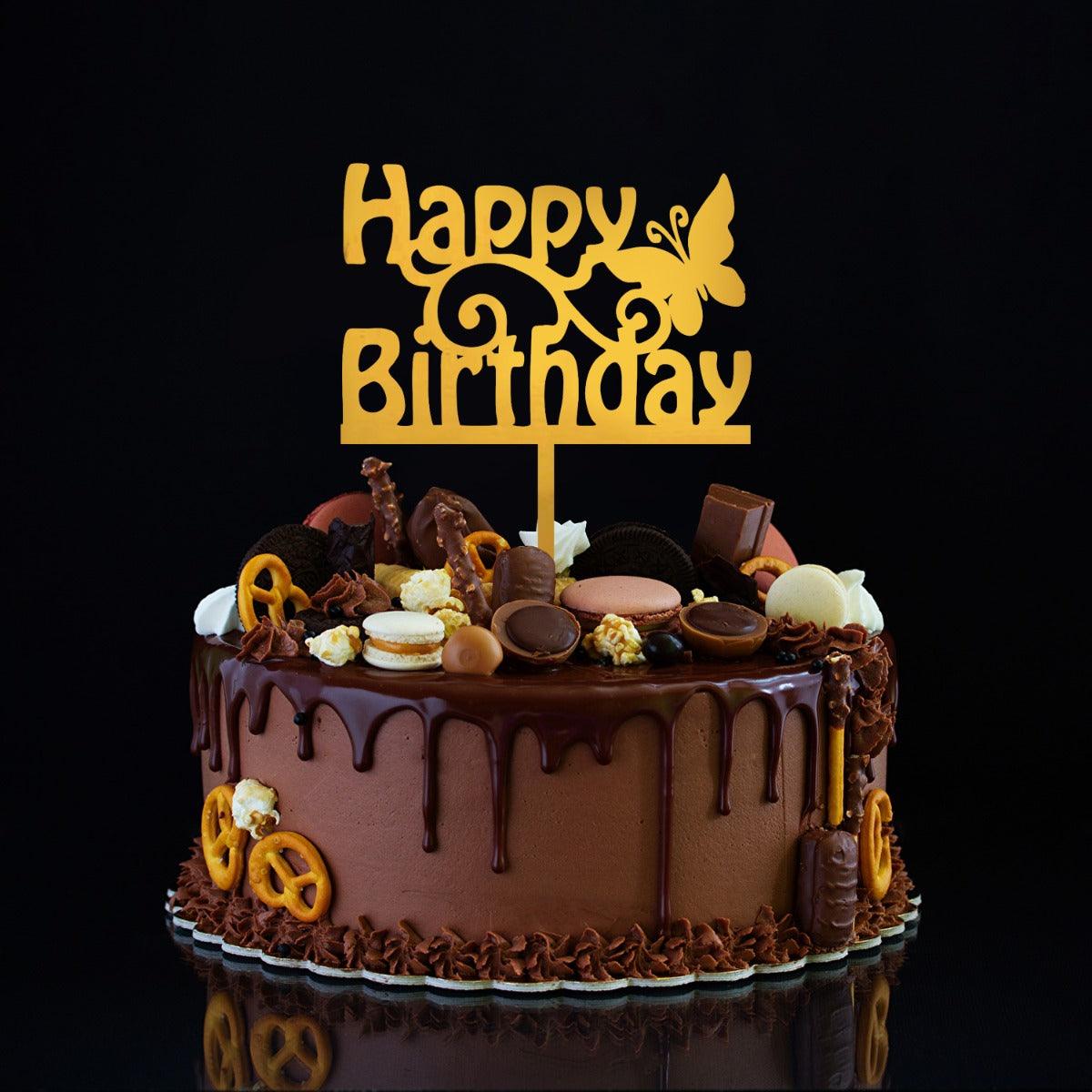 4 Pack Happy Birthday Cake Topper, Acrylic Cake Topper Birthday