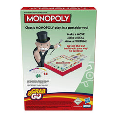Hasbro Gaming Monopoly Grab & Go Game - Portable 4 Player Game for Ages 8 and Up