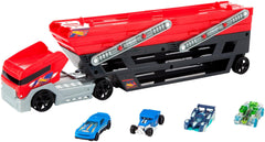Hot Wheels Mega Hauler Truck with 4 Die-Cast Cars