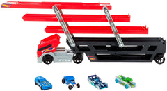 Hot Wheels Mega Hauler Truck with 4 Die-Cast Cars