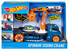 Hot Wheels Spinning Sound Crane Vehicle Playset