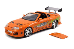 Jada Fast & Furious 1:24 Scale 1995 Toyota Supra Diecast Car and Brian O'Conner Diecast Figure