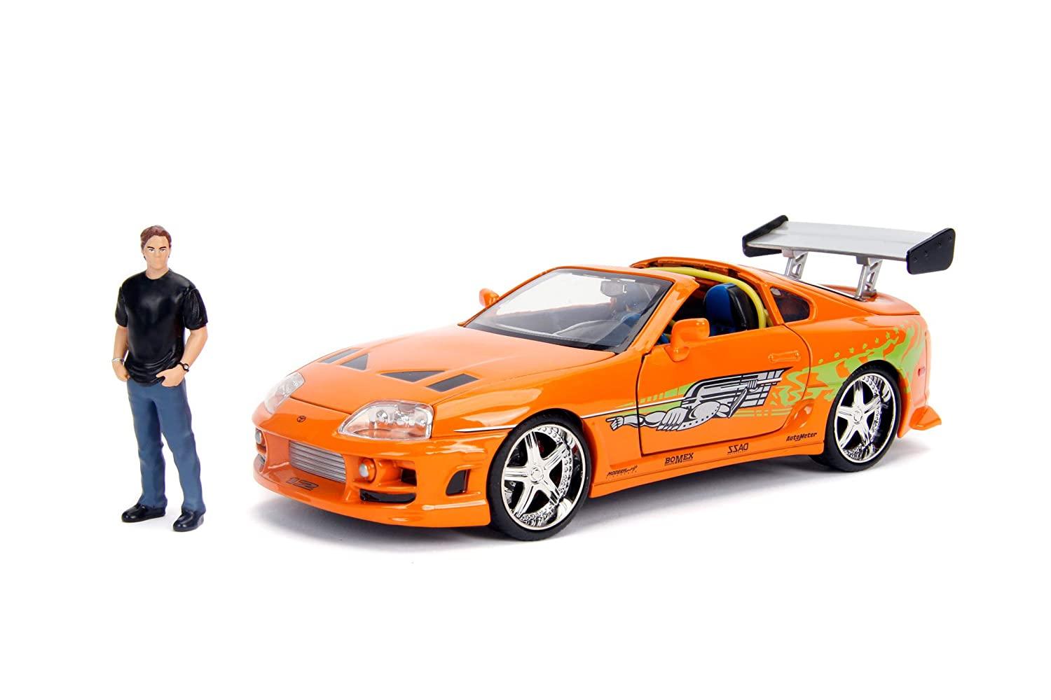 Jada Fast & Furious 1:24 Scale 1995 Toyota Supra Diecast Car and Brian O'Conner Diecast Figure