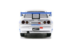Jada Fast & Furious Brian's Nissan Skyline GT-R BNR34 Diecast Model Car 1/32 Scale