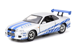 Jada Fast & Furious Brian's Nissan Skyline GT-R BNR34 Diecast Model Car 1/32 Scale