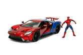 Jada Toys Diecast Hollywood Rides 1.24 2017 Ford GT with Spiderman Figure