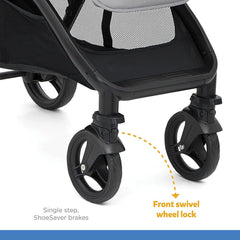 Joie Evalite Duo Baby Stroller - Double Baby Pram with Single Touch Brake for Ages 0-3 Years