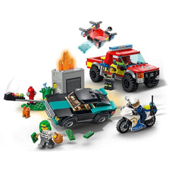 LEGO City Fire Rescue & Police Chase Building Kit for Ages 5+