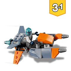 LEGO Creator Cyber Drone 3 in 1 with Cyber Mech and Scooter Building Kit for Ages 6+
