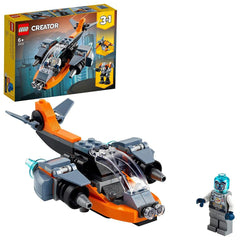 LEGO Creator Cyber Drone 3 in 1 with Cyber Mech and Scooter Building Kit for Ages 6+