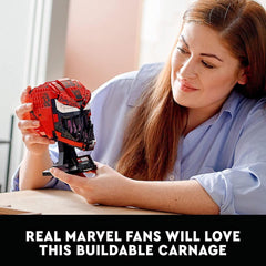 LEGO Marvel Spider-Man Carnage Helmet Collectible Building Kit for Ages 16+