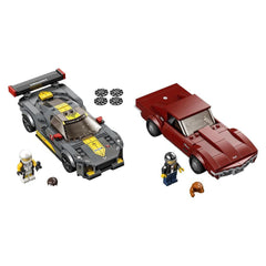 LEGO Speed Champions Chevrolet Corvette C8.R Race Car and 1969 Chevrolet Corvette Building Kit for Ages 8+