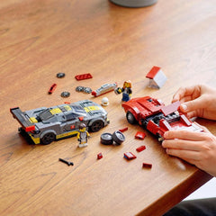 LEGO Speed Champions Chevrolet Corvette C8.R Race Car and 1969 Chevrolet Corvette Building Kit for Ages 8+