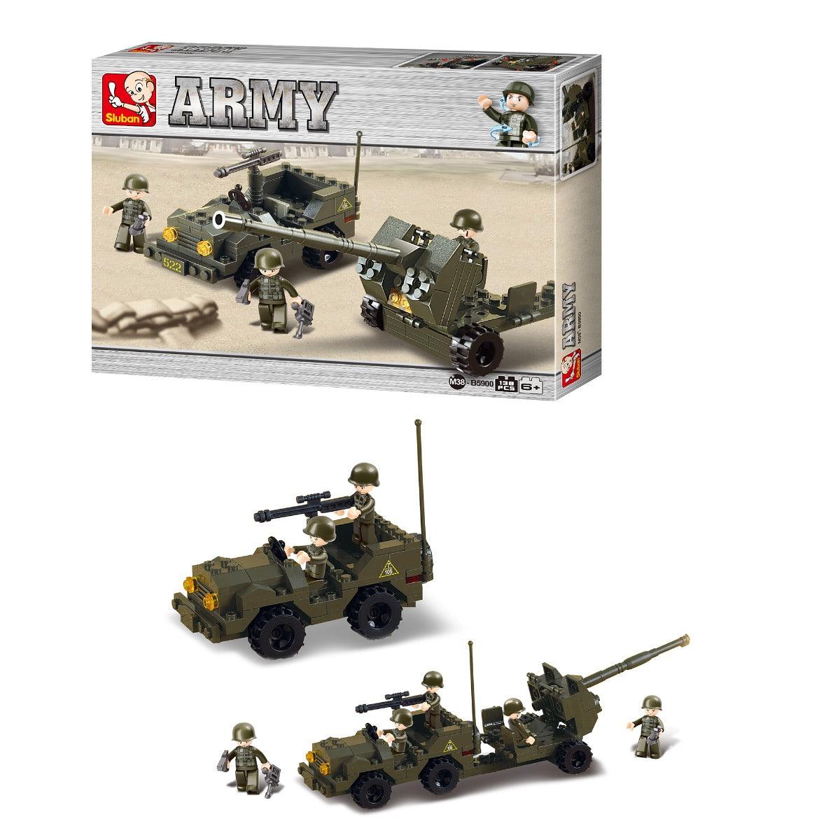 Sluban Land Forces-Antiaircraft Flak Building Blocks For Ages 6+