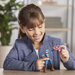 Marvel Avengers Bend&Flex Toy, 6-Inch Flexible Captain America Action Figure,Blast Accessory,Kids Ages 4&Up