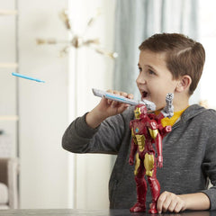 Marvel Avengers Titan Hero Series Blast Gear Iron Man Action Figure, 12-Inch Toy, With Launcher, Projectile