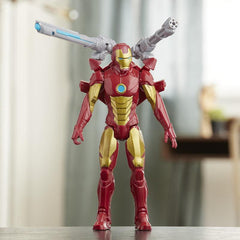 Marvel Avengers Titan Hero Series Blast Gear Iron Man Action Figure, 12-Inch Toy, With Launcher, Projectile