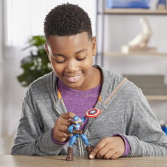 Marvel Avengers Bend&Flex Toy, 6-Inch Flexible Captain America Action Figure,Blast Accessory,Kids Ages 4&Up