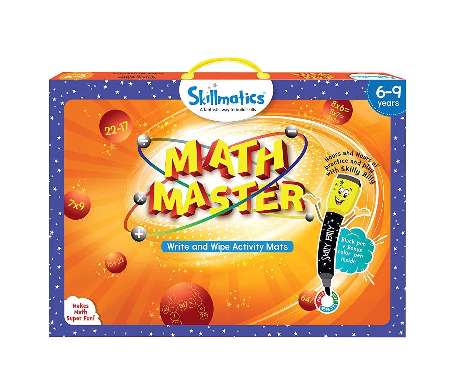 Skillmatics Educational Game : Math Master (6-9 Years) | Creative Fun Activities for Kids | Erasable and Reusable Mats