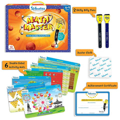 Skillmatics Educational Game : Math Master (6-9 Years) | Creative Fun Activities for Kids | Erasable and Reusable Mats