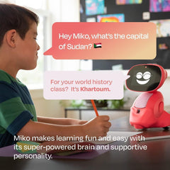 Miko 3: AI-Powered Smart Robot for Kids | STEM Learning & Educational Robot, Martian Red