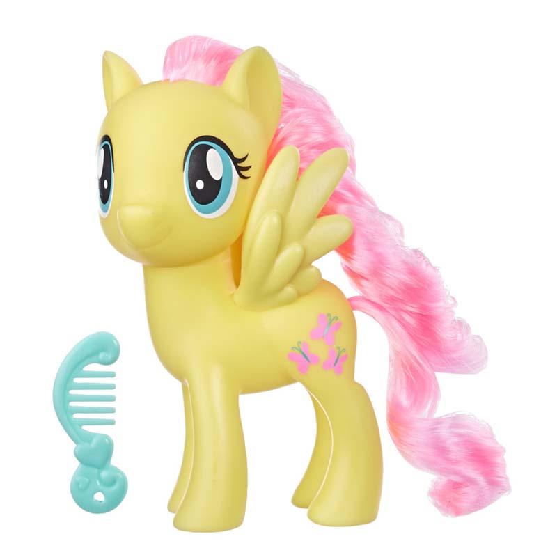 My Little Pony Toy 6-Inch Fluttershy, Yellow Pony Figure with Rooted Hair and Comb,