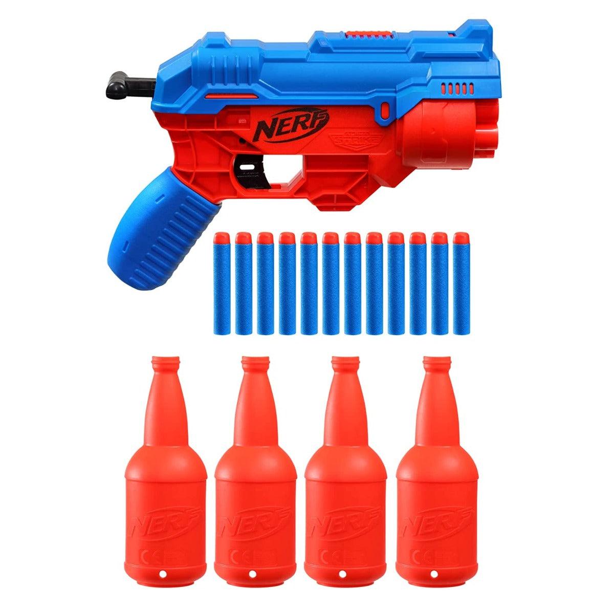 Nerf Alpha Strike Cobra RC-6 Targeting Set, 17 Pieces, 1 Blaster, 6-Dart Blasting, 4 Half-Targets, 12 Darts