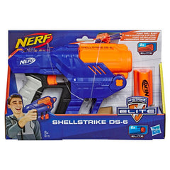 Nerf Elite Shellstrike DS-6 Blaster, Fires 3 Darts From Shells, 3 Shells and 6 Official Elite Darts