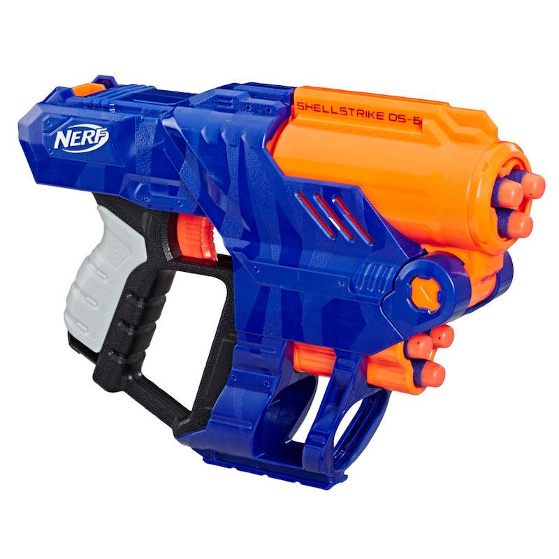 Nerf Elite Shellstrike DS-6 Blaster, Fires 3 Darts From Shells, 3 Shells and 6 Official Elite Darts