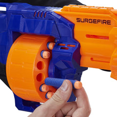 Nerf Elite Strike SurgeFire Blaster – 15-Dart Rotating Drum, Slam Fire, Includes 15 Official Nerf Elite Darts – for Children, Teens, Adults