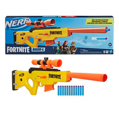 Nerf Fortnite BASR-L Bolt Action, Clip Fed Blaster - Includes Removable Scope, 6-Dart Clip and 12 Official Nerf Elite Darts