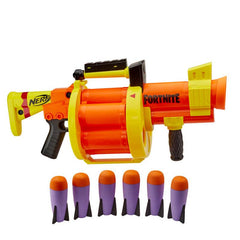 Nerf Fortnite GL Rocket-Firing Blaster -- 6-Rocket Drum, Pump-To-Fire -- Includes 6 Official Nerf Rockets -- For Youth, Teen, Adult