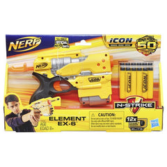Nerf N-Strike Element EX-6 Toy Blaster -- 12 Official Nerf Elite Darts -- Nerf 50th Anniversary Icon Series -- For Kids, Teens, Adults