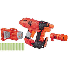 Nerf Nailbiter Zoom & Doom Zombie Strike Toy Blaster with Indexing Clip, Stock, Barrel, 16 Official Zombie Strike Elite Darts