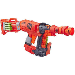 Nerf Nailbiter Zoom & Doom Zombie Strike Toy Blaster with Indexing Clip, Stock, Barrel, 16 Official Zombie Strike Elite Darts