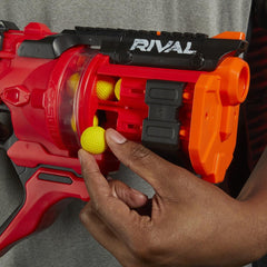 Nerf Rival Roundhouse XX-1500 Red Blaster -- Clear Rotating Chamber Loads Rounds into Barrel -- 5 Integrated Magazines, 15 Nerf Rival Rounds